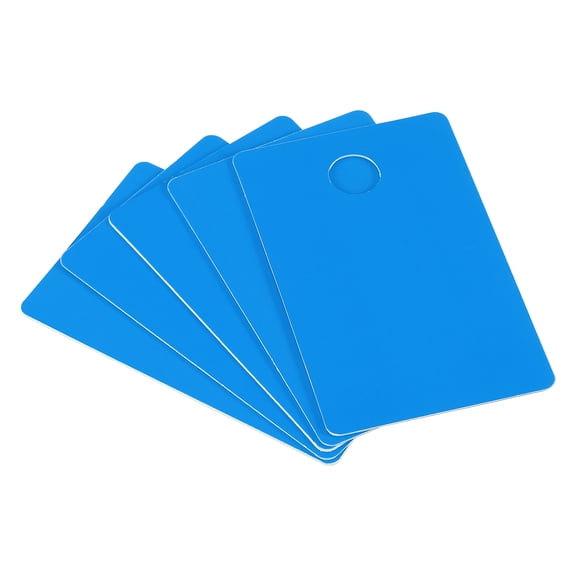 Uxcell 2.13 x 3.39" Blank Cards with Slot Punch on Short Side, 50Pcs, Blue