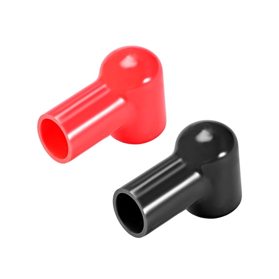 Uxcell 2.13''x0.98''x1.46'' Battery Terminal Insulating Rubber Protector Covers Red Black 1 Pair