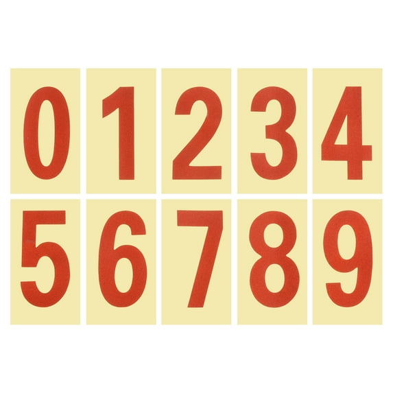 Uxcell 2.17 Inch Reflective Mailbox Numbers Sticker 0 - 9 Adhesive Address Number Red 3 Set