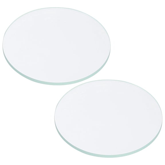 Uxcell 2.17x0.08" Dia Flashlight Glass Lens, 2 Pcs Polished Edge Glass Lens, Transparent