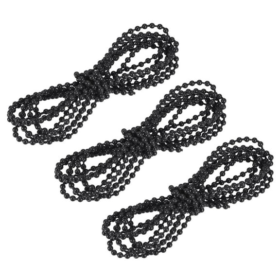 Uxcell 2.19 Yards Blinds Beaded Chain 3Pcs Roller Shade for Window Repair Parts, Black