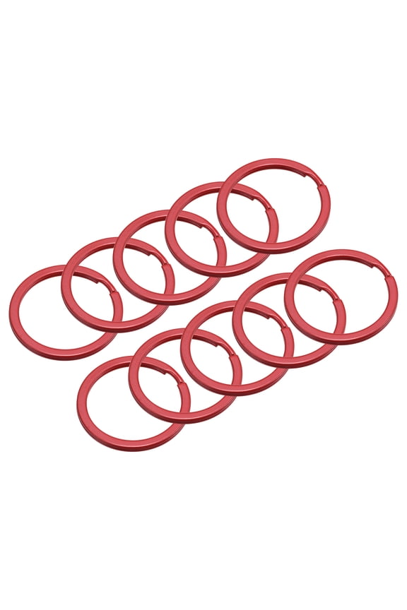 2.1x30mm Split Keychain Rings Flat Key Holder for Organization Red, 48 Pack