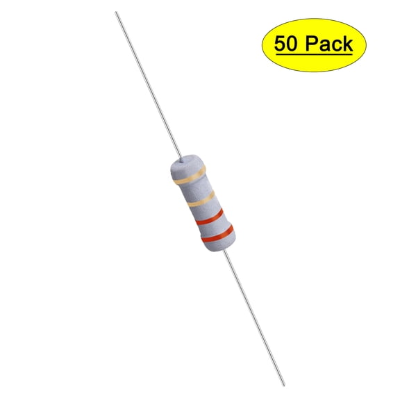 Uxcell 50Pcs 1W 1 Watt Metal Oxide Film Resistor Axile 2.2 Ohm 5% Tolerance