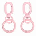 thumbnail image 1 of Uxcell 2.2" Swivel Snap Hooks with Key Rings, 2Pcs Double Opening Metal Oval Swivel Spring Clasp Clip with O Ring for DIY Crafts Jewelry Lanyard Making, Pink, 1 of 6