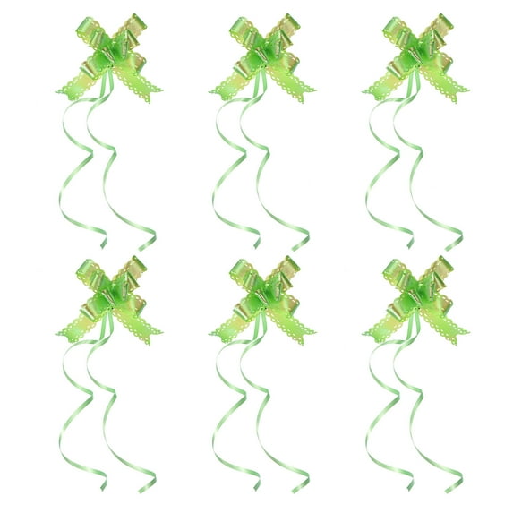 Uxcell 2.2 inch Iridescent Pull Bows Present Wrapping String Bows Ribbon Decorative Bow Tie Green 40 Pack