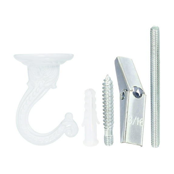 Uxcell 2.2" x 1.5" Ceiling Hook, Ceiling Orchid Swag Hooks with Mounting Hardware, White