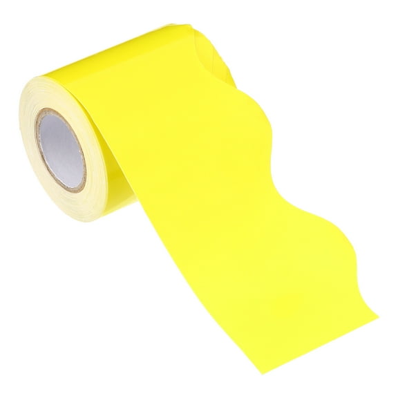 Uxcell 2.24"x32.8Ft Bulletin Board Border,Scalloped Trim Strips Decor,Bright Yellow