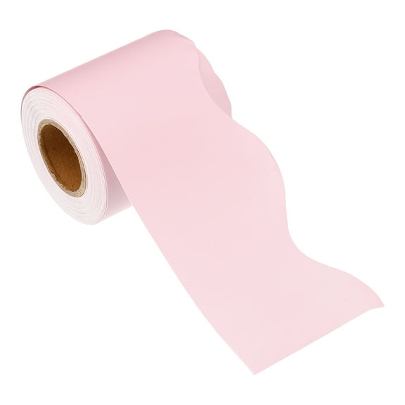Uxcell 2.24"x32.8Ft Bulletin Board Border,Scalloped Trim Strips Wall Decor, Light pink
