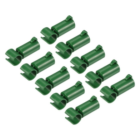 Uxcell 2.28" Long Plastic Plant Stakes Connector Clips Pipe Joint Buckle Green 10 Pack