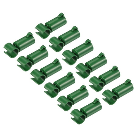 Uxcell 2.28" Long Plastic Plant Stakes Connector Clips Pipe Joint Buckle Green 20 Pack