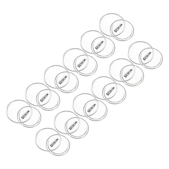 Uxcell 2.28inch Acrylic Button Pin Badge, 12 Set Round Pin Blank Buttons Badges Kit, Clear
