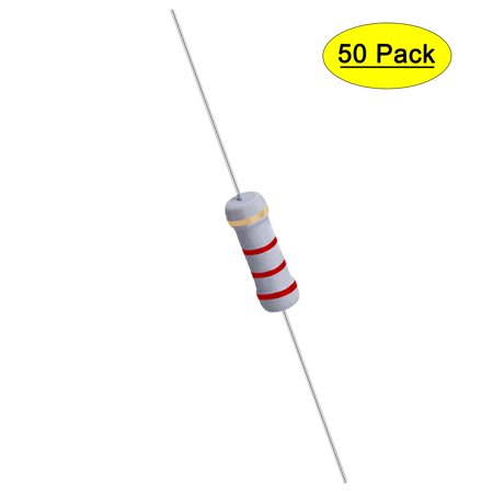Uxcell 50Pcs 1W 1 Watt Metal Oxide Film Resistor Axile 2.2K Ohm ±5% Tolerance