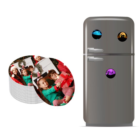 Uxcell 2.6" Sublimation Magnet Blanks, 40 Pcs Sublimation Blanks Products Personalized Refrigerator Magnets for Kitchen Fridge Home Decor, Round