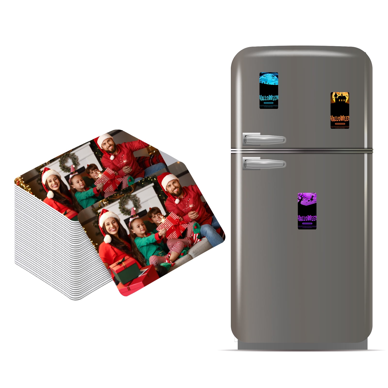 Uxcell 2.36 x 3.54" Sublimation Magnet Blanks, 60pcs Sublimation Blanks Products Personalized Refrigerator Magnets for Kitchen Fridge Home Decor, Rectangular