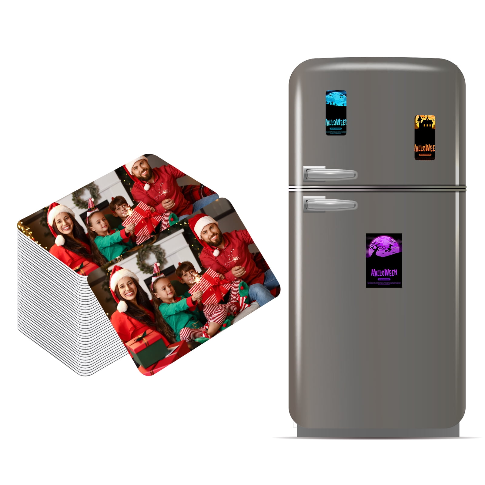 Uxcell 2.17 x 3.54" Sublimation Magnet Blanks, 40pcs Sublimation Blanks Products Personalized Refrigerator Magnets for Kitchen Fridge Home Decor, Rectangular