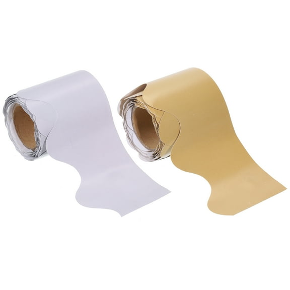 Uxcell 2.3"16.4ft Bulletin Board Border Scalloped Trim Strips Wall Decor for Classroom 2 Colors 2 Pack