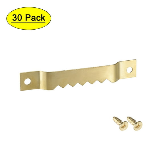 Uxcell 2-3/5" Picture Hangers Iron Zinc Plated Golden 30 Pack