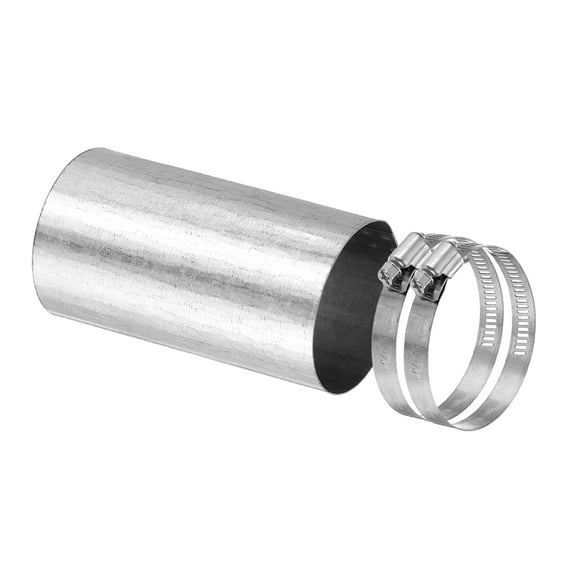 Uxcell 2.3" Duct Connector, 1 Set Galvanized Iron Duct Coupling Vent Coupler Dryer Pipe Coupling Hose Extension Connector with Duct Clamps for HVAC Exhaust Fan Vent Systems, 4" Long