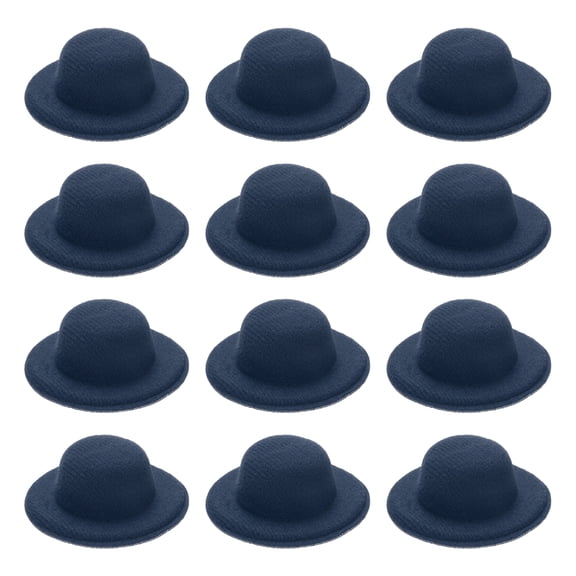 Uxcell 2.3" Mini Formal Hats, 12 Pcs Miniature Doll Hats Mini Top Hat for Crafts Hair Accessories Decorate Doll Snowman, Navy Blue