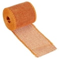 thumbnail image 1 of Uxcell 2.36 Inch Wide 3.28 Yards Wired Jute Crafts Roll Wrap Decoration Orange, 1 of 6