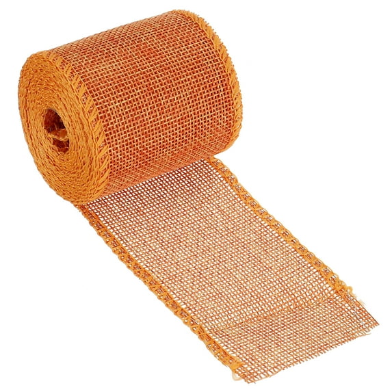 Uxcell 2.36 Inch Wide 3.28 Yards Wired Jute Crafts Roll Wrap Decoration Orange