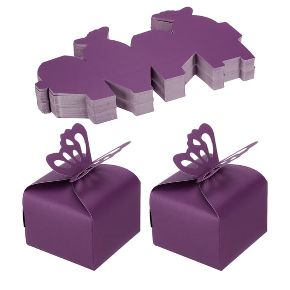 Uxcell Favor Boxes for Wedding Mother's Day Easter Anniversary Celebration Fantasy Purple