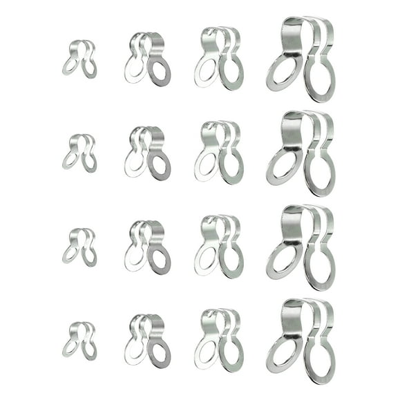 Uxcell 2.4/3/4.5/6mm Stainless Steel Ball Chain Connectors Double Ring Loop Clasps 150 Pack