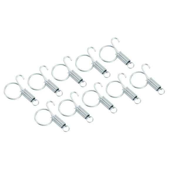 Uxcell 2.4" Cage Door Hook, 10Pcs Stainless Steel Finger Ring Elastic Spring Wire Latch Hook, Silver