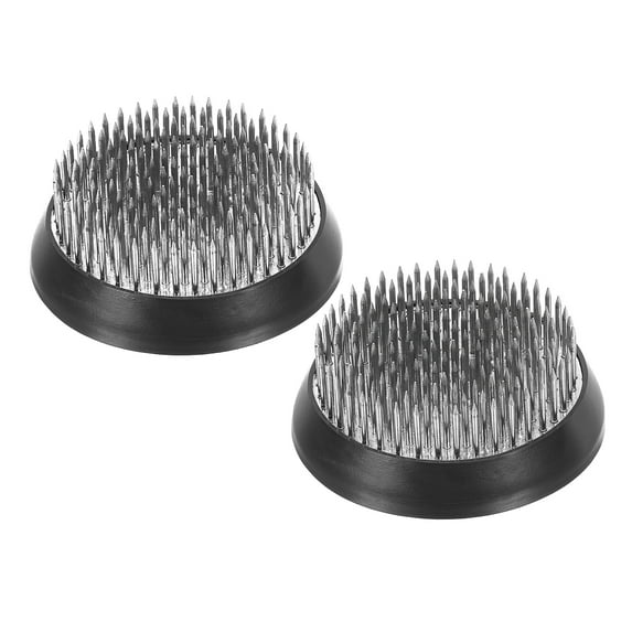Uxcell 2.4" Flower Frogs Ikebana Kenzan Flower Arranger Tool Stainless Floral Frog Pin Holder Silver 2Pcs