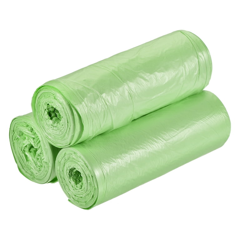 Uxcell 2-4 Gallon Small Trash Bags Garbage Waste Basket Liners Green, 60  Counts / 3 Rolls 