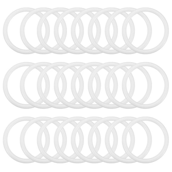 Uxcell 2.4 Inch Dream Catcher Rings, 24 Pcs Plastic Macrame Wreath Floral Round Ring Hoop, White