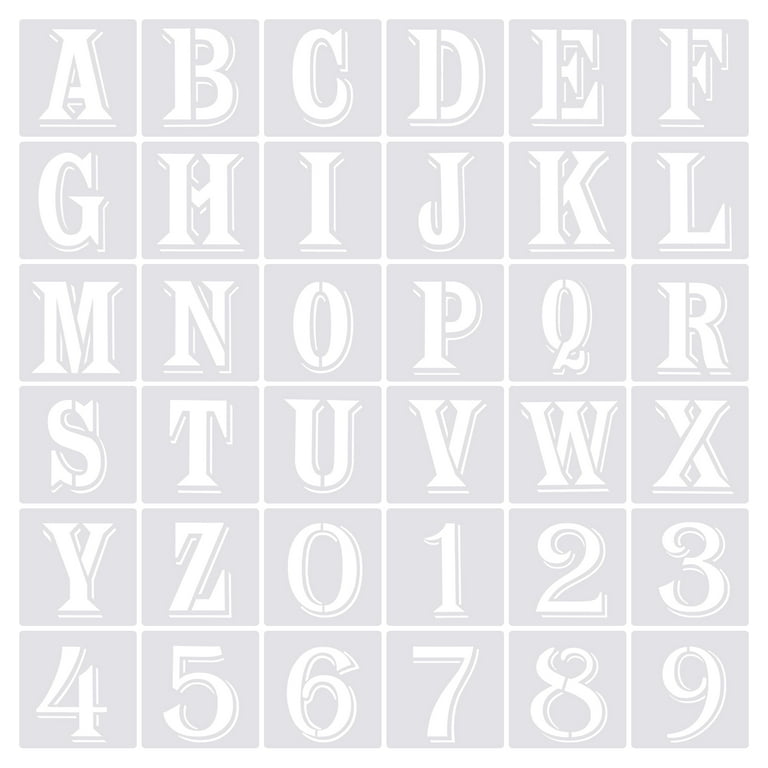 Uxcell 2.4 Inch Letter Number Stencils 3 uxcell-2-4-inch-letter-number-stencils-3-width-alphabet-numbers-templates-set-shadow-white-36-pack-walmart-com