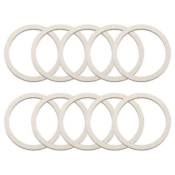 Uxcell 2.4 Inch Unfinished Wood Rings Natural Wooden Ring Circle Flat Round Shape Ornaments Wooden Slices, 20Pcs