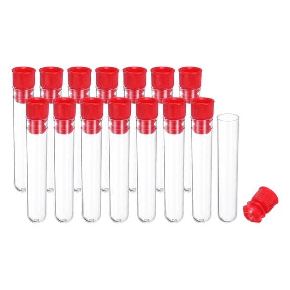 Uxcell 2.4" Length Plastic Sewing Needle Storage Holder, 15 Pcs Embroidery Needle Pin Storage Tubes Case, Red
