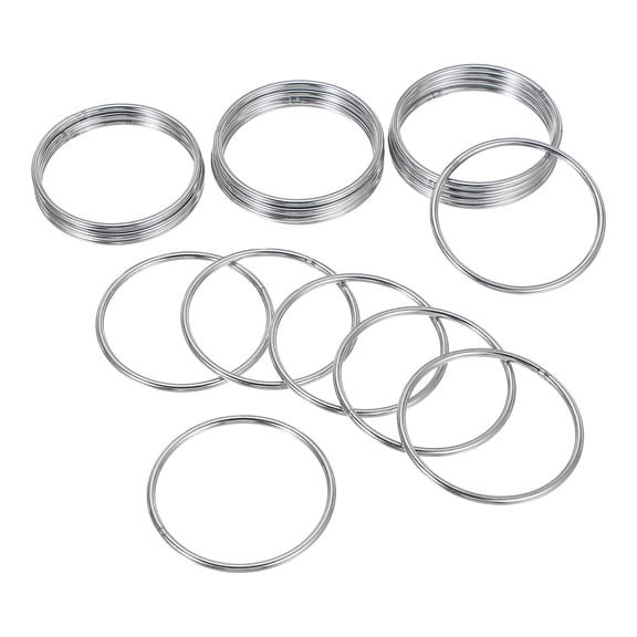Uxcell 2.4" Metal O Rings, 18 Pcs 304 Stainless Steel O-Ring Heavy Round Rings for DIY Craft Dog Leash, 3x60mm