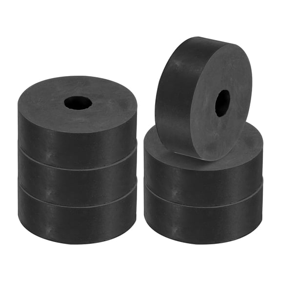 Uxcell 2.4"OD 0.59"ID 0.8"Thickness Neoprene Round Anti-vibration Isolation Pads, Black 6Pcs