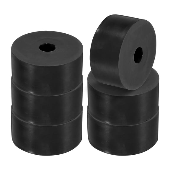 Uxcell Rubber Anti-Vibration Spacer 6Pcs 2.4"OD 0.6"ID 1.2"Thickness Rubber Spacer for HVAC Air Conditioner Washer Black