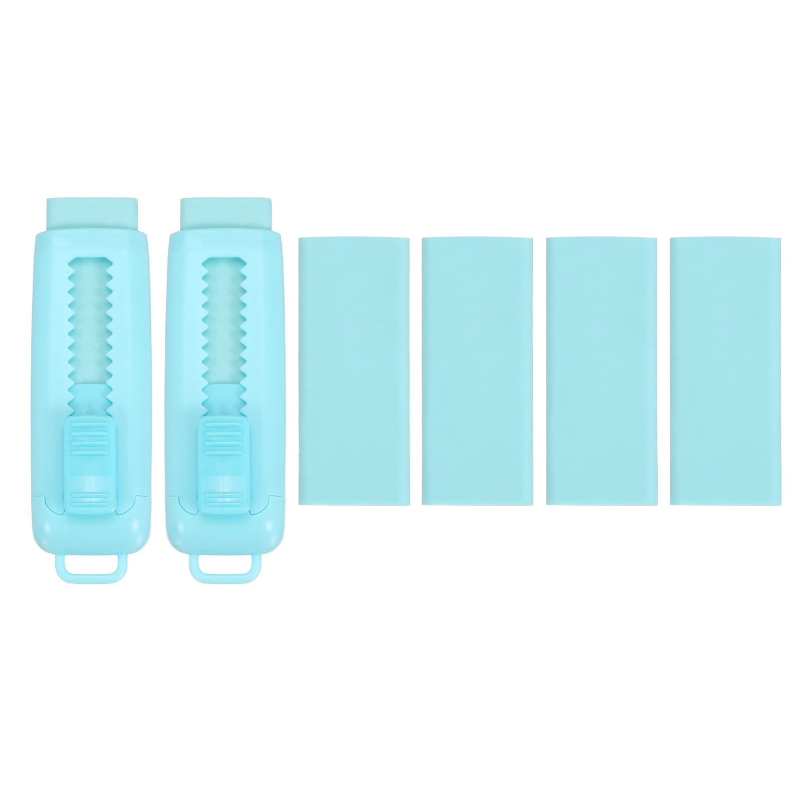 Blue Eraser Set Uxcell 2+4 Pack Erasers, Sliding Retractable Eraser Push Pull Cute ...