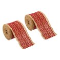 thumbnail image 1 of Uxcell 2.4" Wide 2.2 Yards Burlap Ribbon Lace Roll Wrapping Fabric Crafts Roll Wine Red 2 Pack, 1 of 6