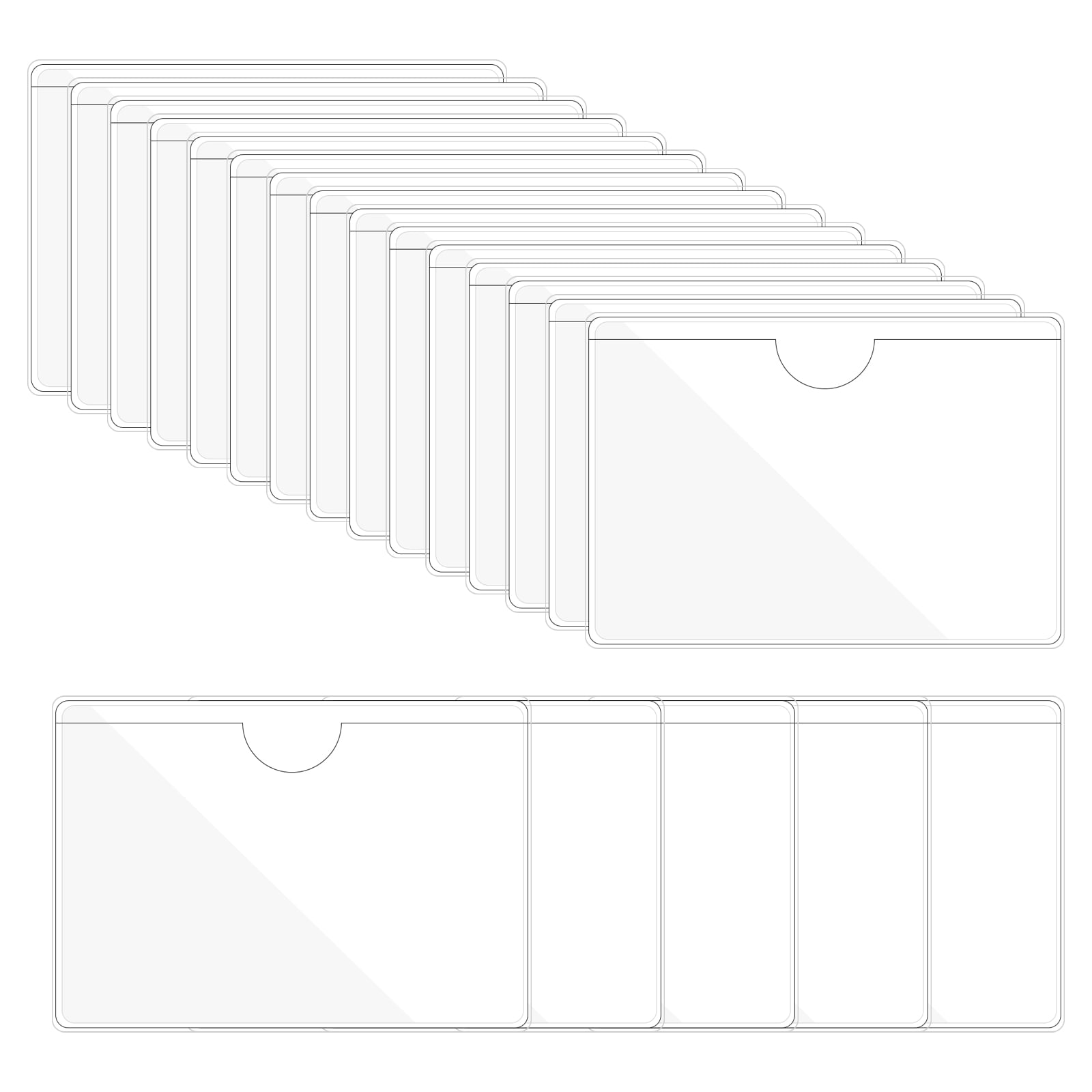 Uxcell 20Pcs Self Adhesive Index Card Pockets Plastic Label Holder ...