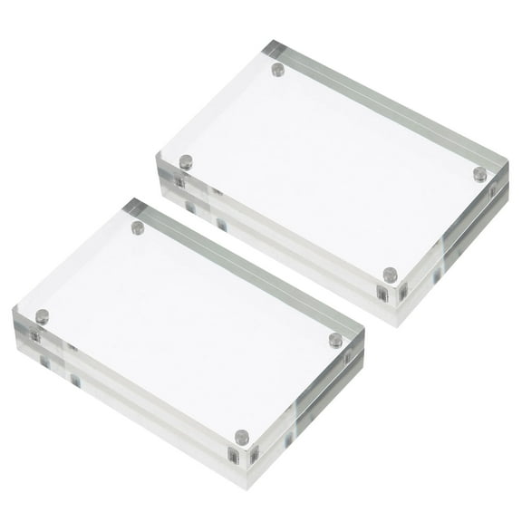 Uxcell 2.4" x 3.5" x 0.8" Acrylic Picture Frame Magnetic Photo Frames Display Double Sided, Clear 2 Pack