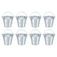 thumbnail image 1 of Uxcell 2.4"x2" Small Metal Buckets Mini Galvanized Bucket Colorful Easter Buckets Bright Silver 8 Pcs, 1 of 6