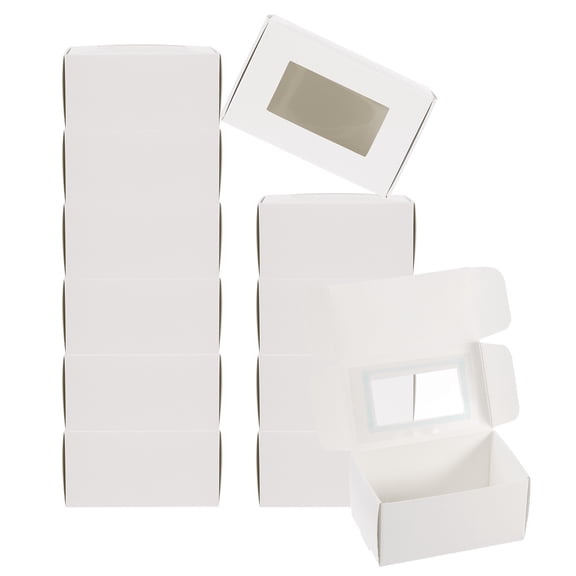 Uxcell 2.4"x4"x2" Paper Soap Box with Window, 60 Pack White