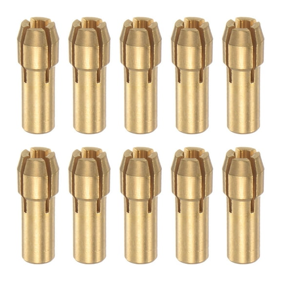Uxcell 2.4mm Brass Drill Chucks Collet Bit Sets for Rotary Tools, 4.8mm Shank 10 Pack