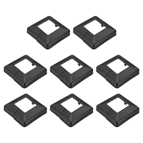 Uxcell 2.4x2.4 Inches Post Sleeve, Plastic Post Base Cover Column Wraps - 8pcs (Black)