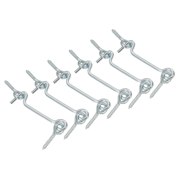 Uxcell 2.5 Inch Barn Door Latch, 6 Pack Carbon Steel Sliding Door Cabin Hook Eye Latch Lock with Mounting Screws