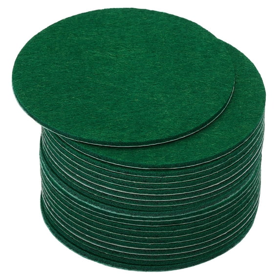 Uxcell 2.5 Inch Diameter Lamp Base Felt, 20Pack 2mm Thickness Adhesive Non-slip Anti-scratch Backed Felt, Dark Green