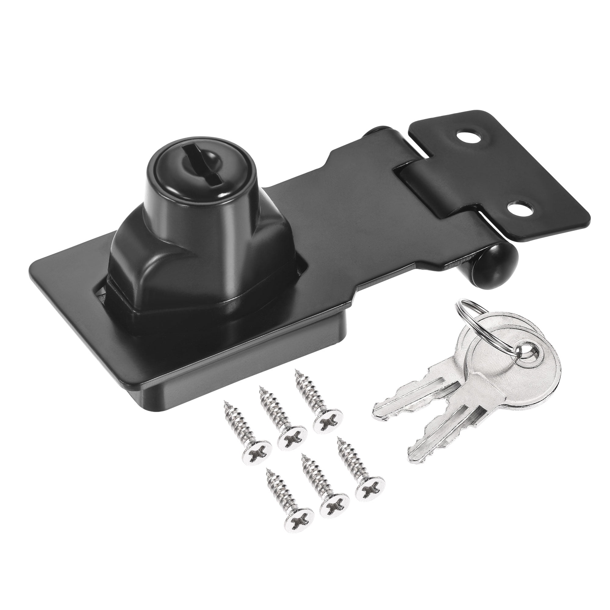 Uxcell 2.5 Inch Keyed Alike Hasp Lock Zinc Alloy Twist Knob Locking