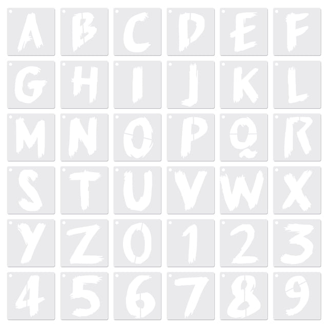 Uxcell 2.5 Inch Letter Stencils Number Stencils, 36 Pack Reusable ...