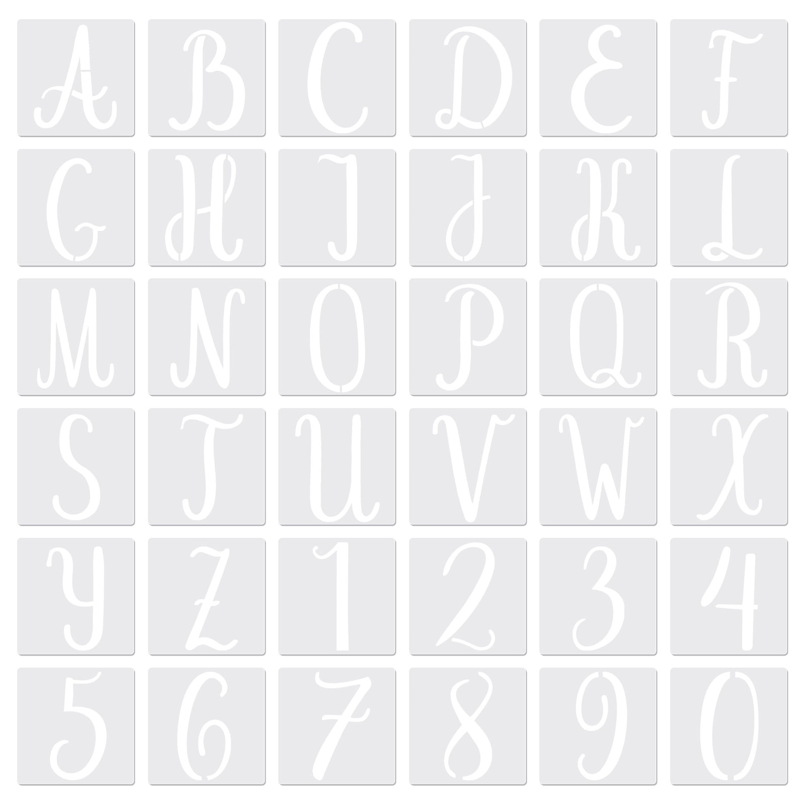 Uxcell 2.5 Inch Letter Stencils Number Stencils, 36 Pack Reusable ...